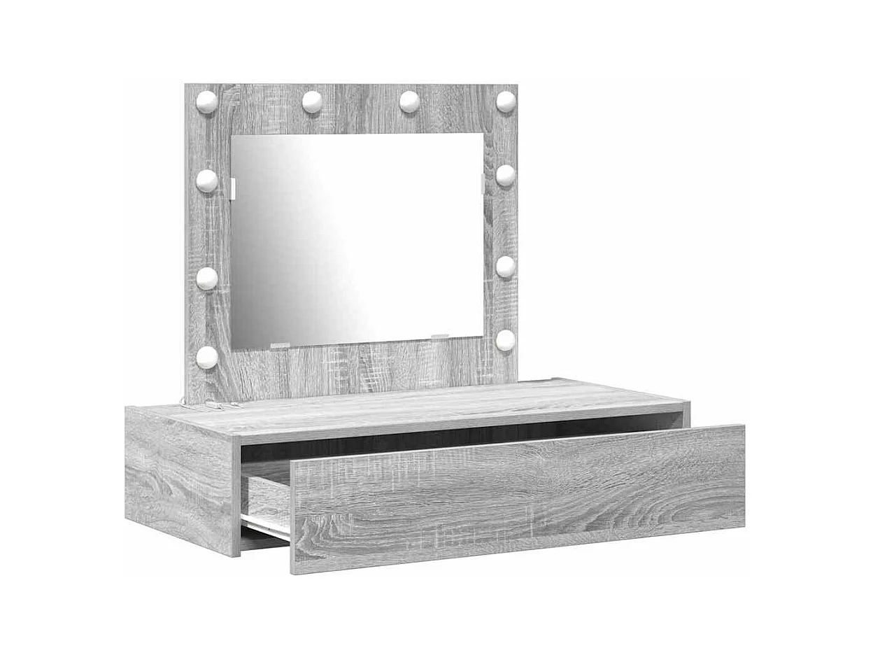 Grijze kaptafel 83 x 40 x 70 cm bewerkt hout