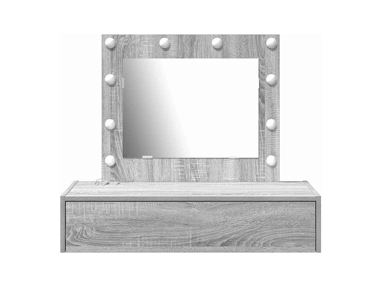 Grijze kaptafel 83 x 40 x 70 cm bewerkt hout