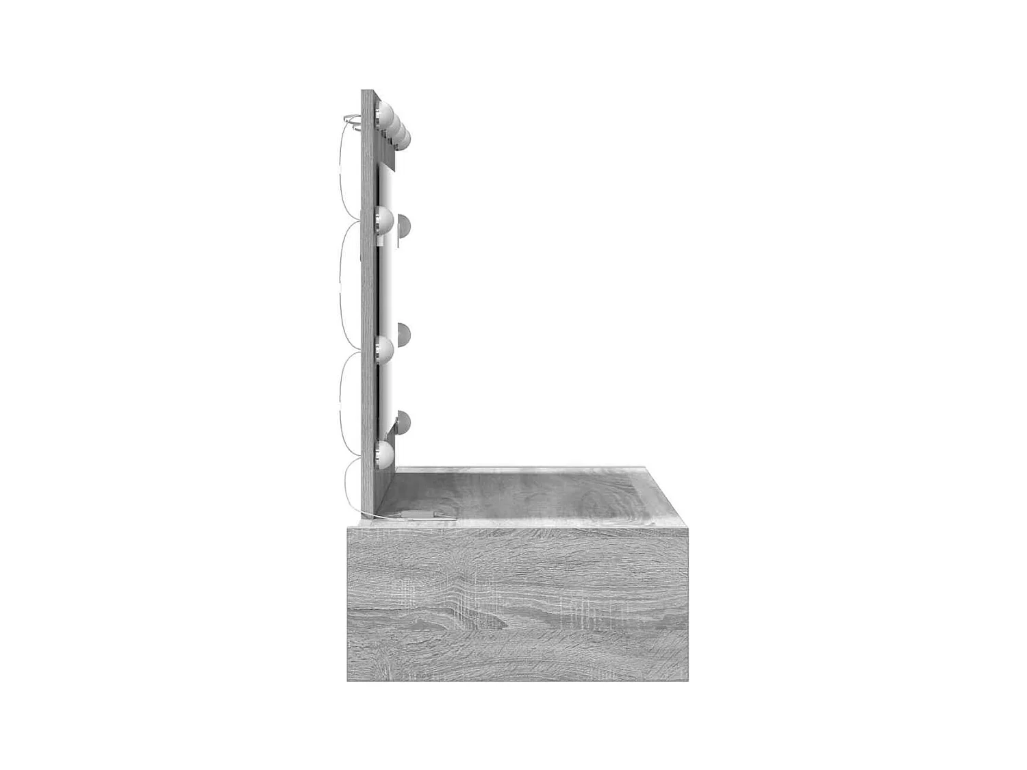 Grijze kaptafel 83 x 40 x 70 cm bewerkt hout