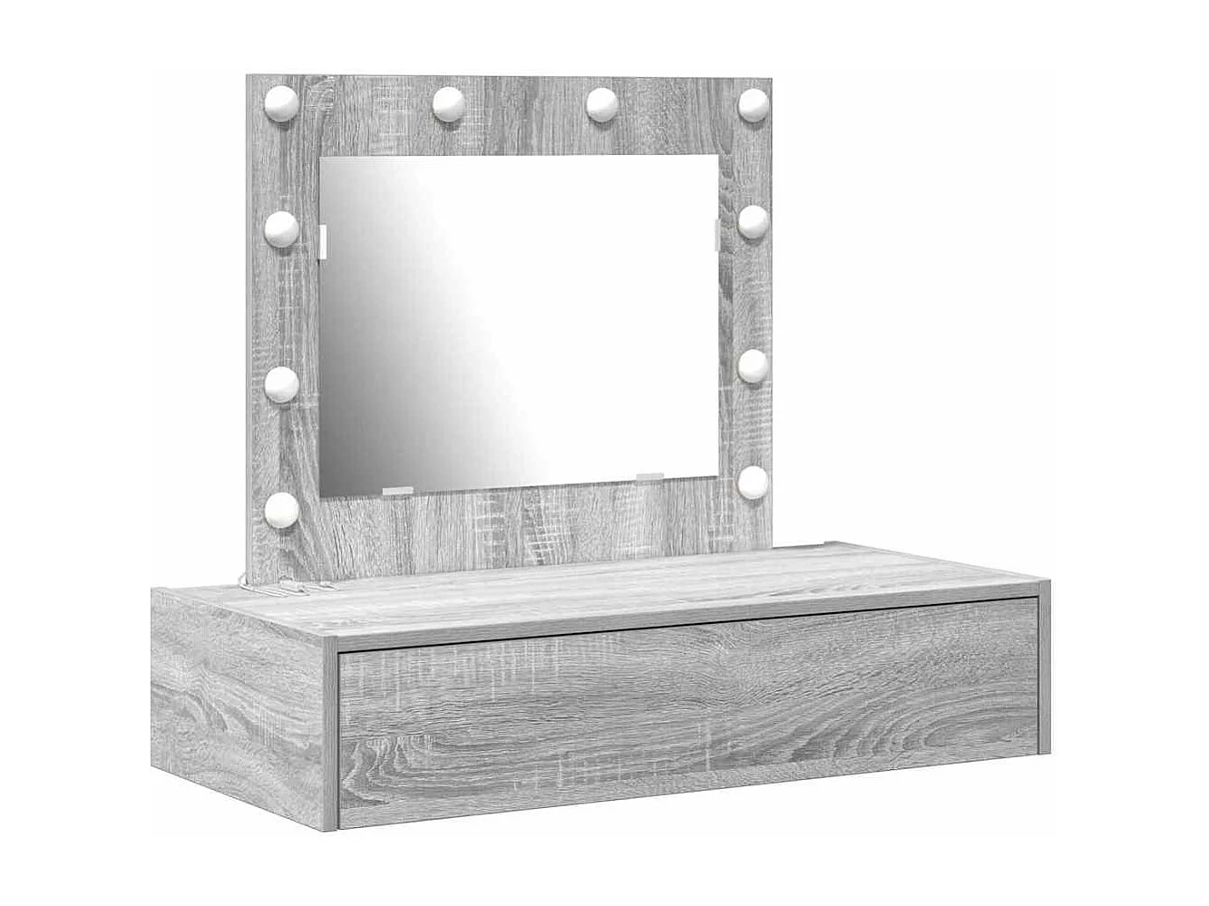 Grijze kaptafel 83 x 40 x 70 cm bewerkt hout