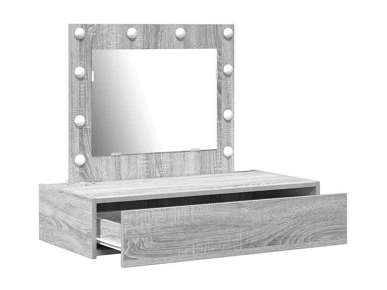 Grijze kaptafel 83 x 40 x 70 cm bewerkt hout