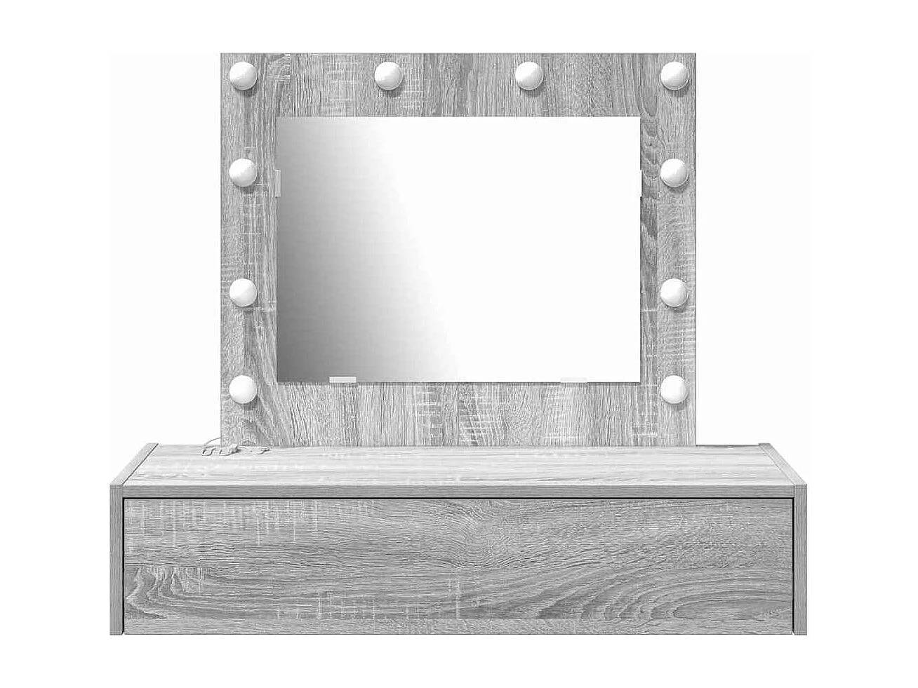 Grijze kaptafel 83 x 40 x 70 cm bewerkt hout