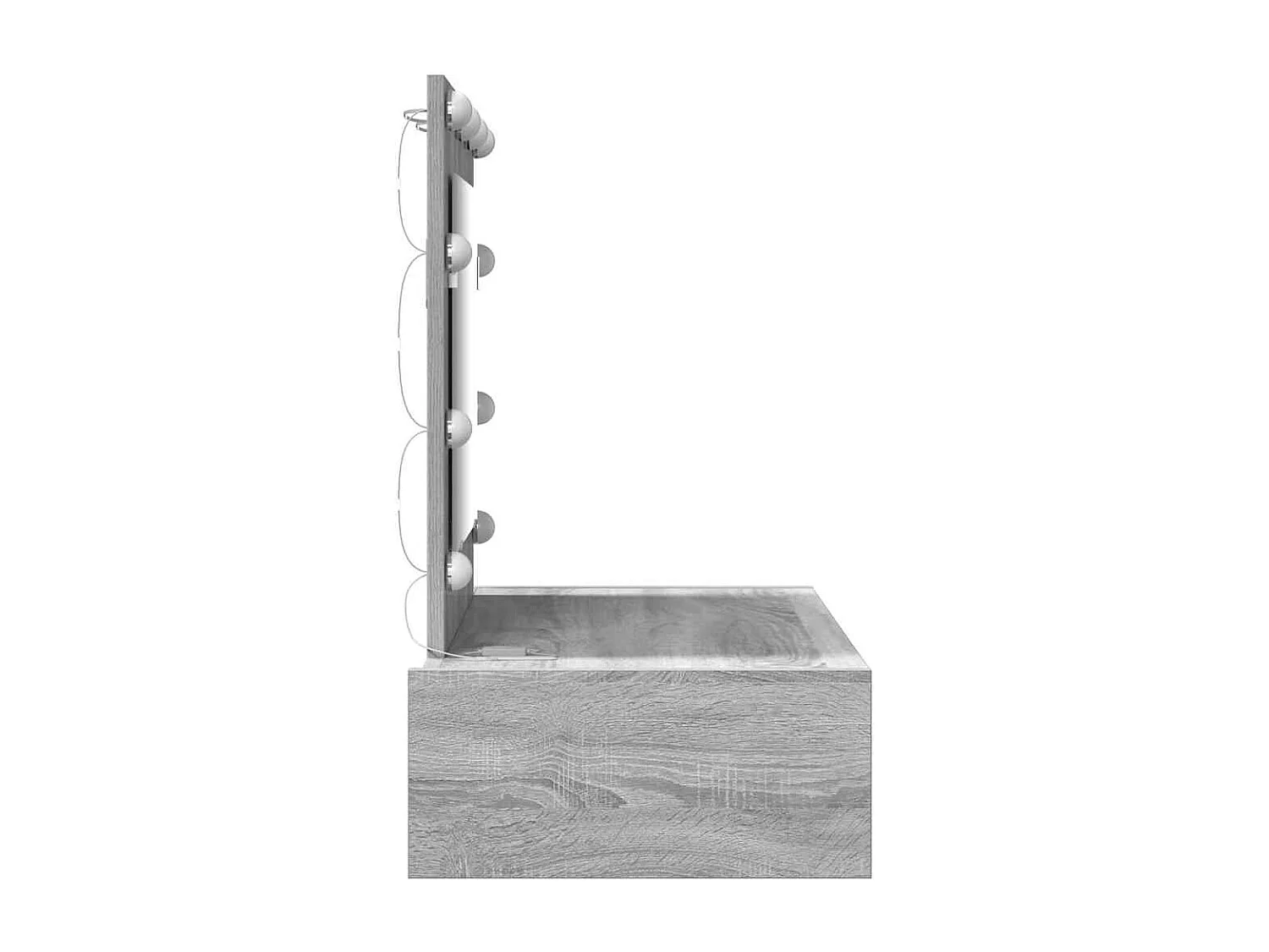 Grijze kaptafel 83 x 40 x 70 cm bewerkt hout