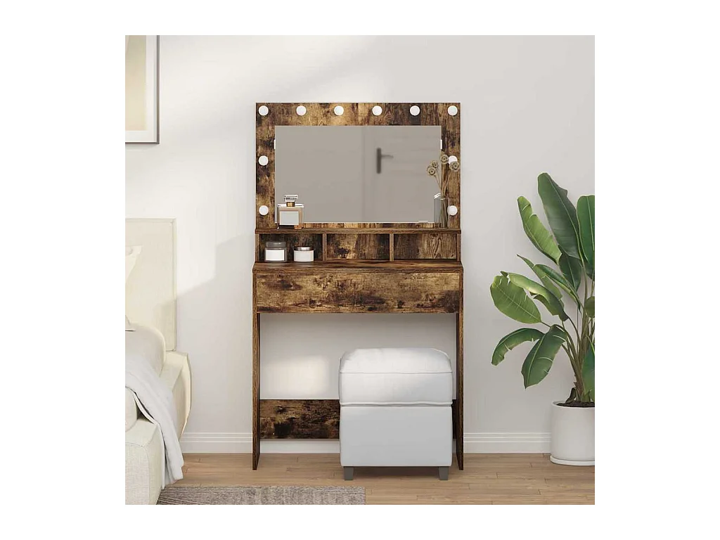 Coiffeuse Chêne fumé 79 x 41 x 135 cm Bois d'ingénierie