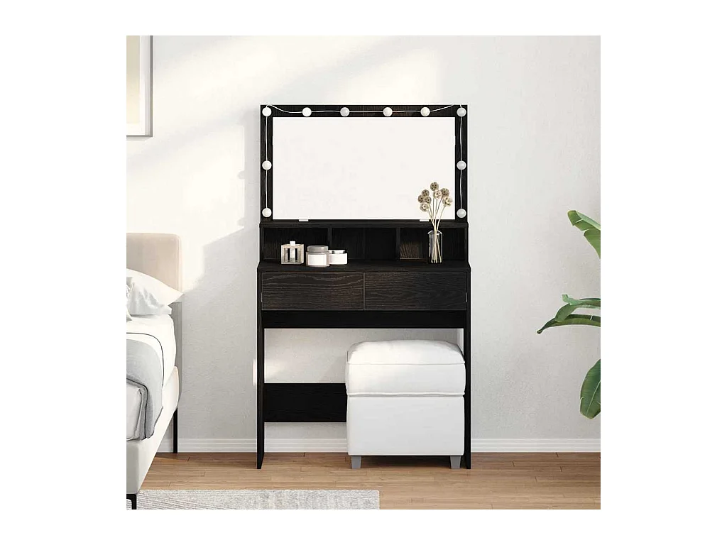 Table de Toilette avec tiroir Chêne noir 80 x 41 x 134.5 cm