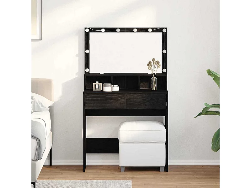 Table de Toilette avec tiroir Chêne noir 80 x 41 x 134.5 cm