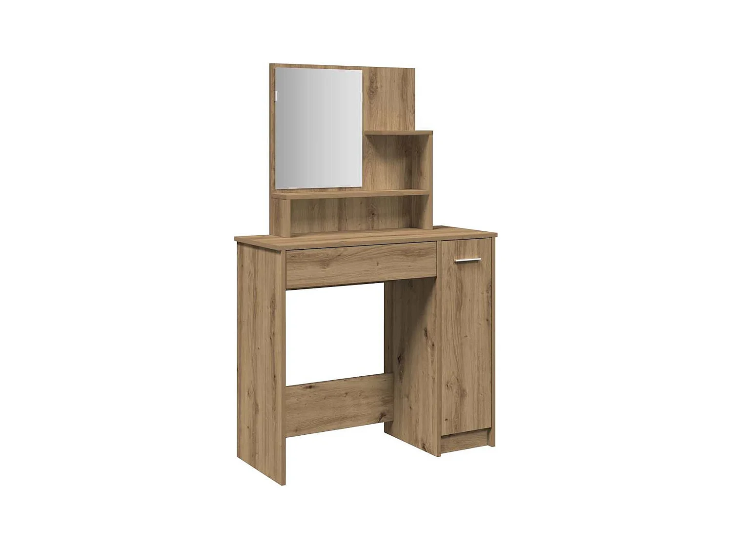 Coiffeuse avec miroir chêne artisanal 86,5x35x136 cm