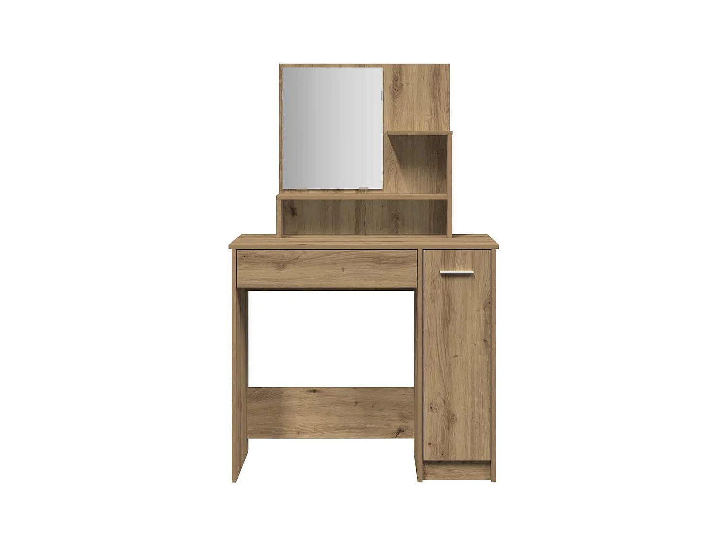 Coiffeuse avec miroir chêne artisanal 86,5x35x136 cm