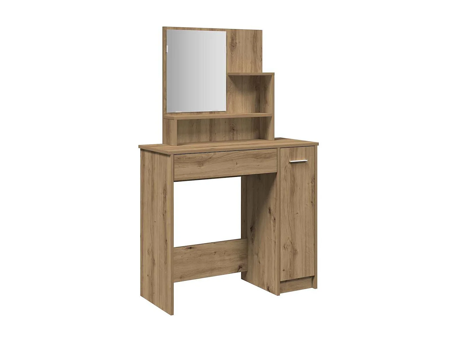 Coiffeuse avec miroir chêne artisanal 86,5x35x136 cm