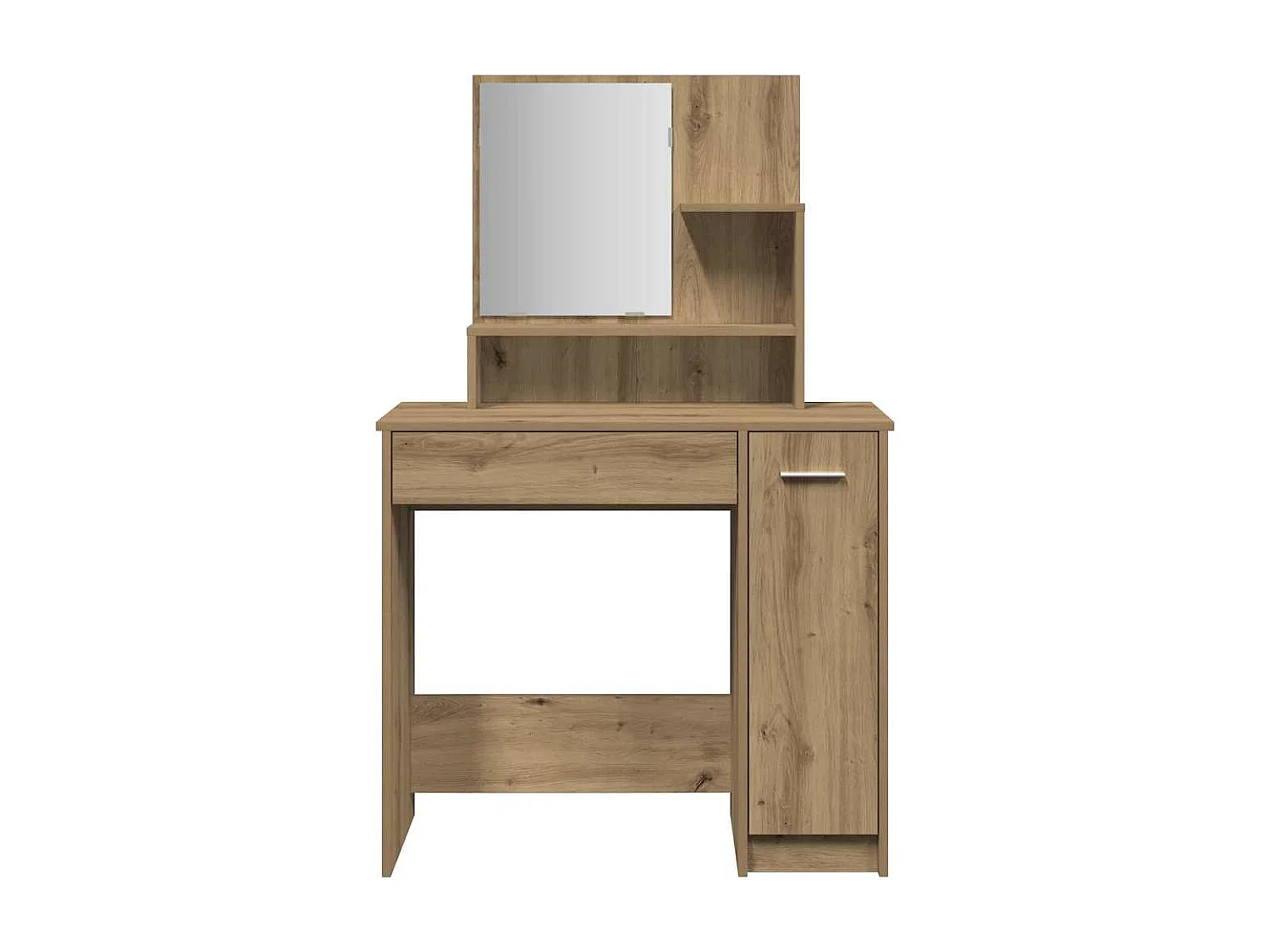Coiffeuse avec miroir chêne artisanal 86,5x35x136 cm