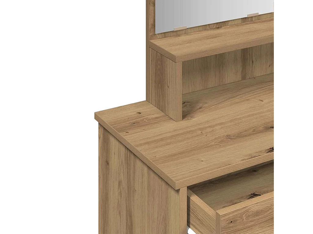 Coiffeuse avec miroir chêne artisanal 86,5x35x136 cm