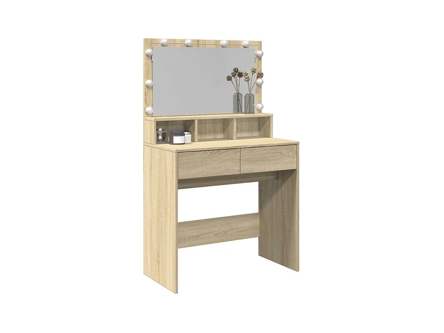 Kaptafel met LED Sonoma eiken 80x41x134,5 cm