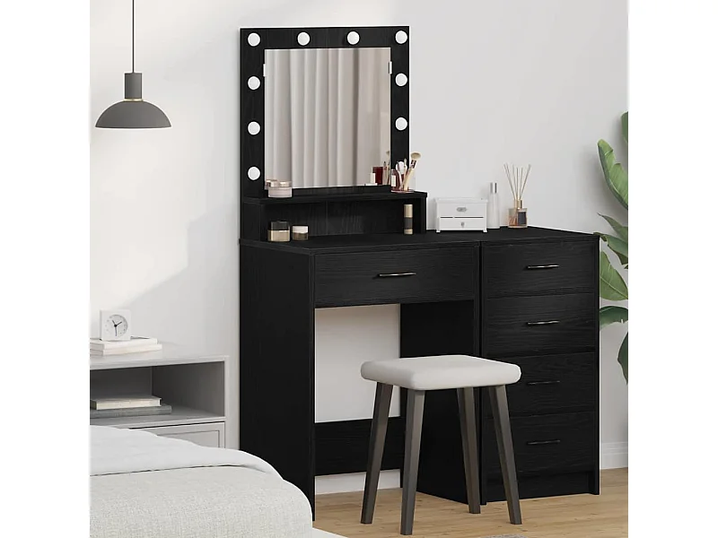 Tocador de roble negro 50 x 41 x 135 cm Madera de ingeniería