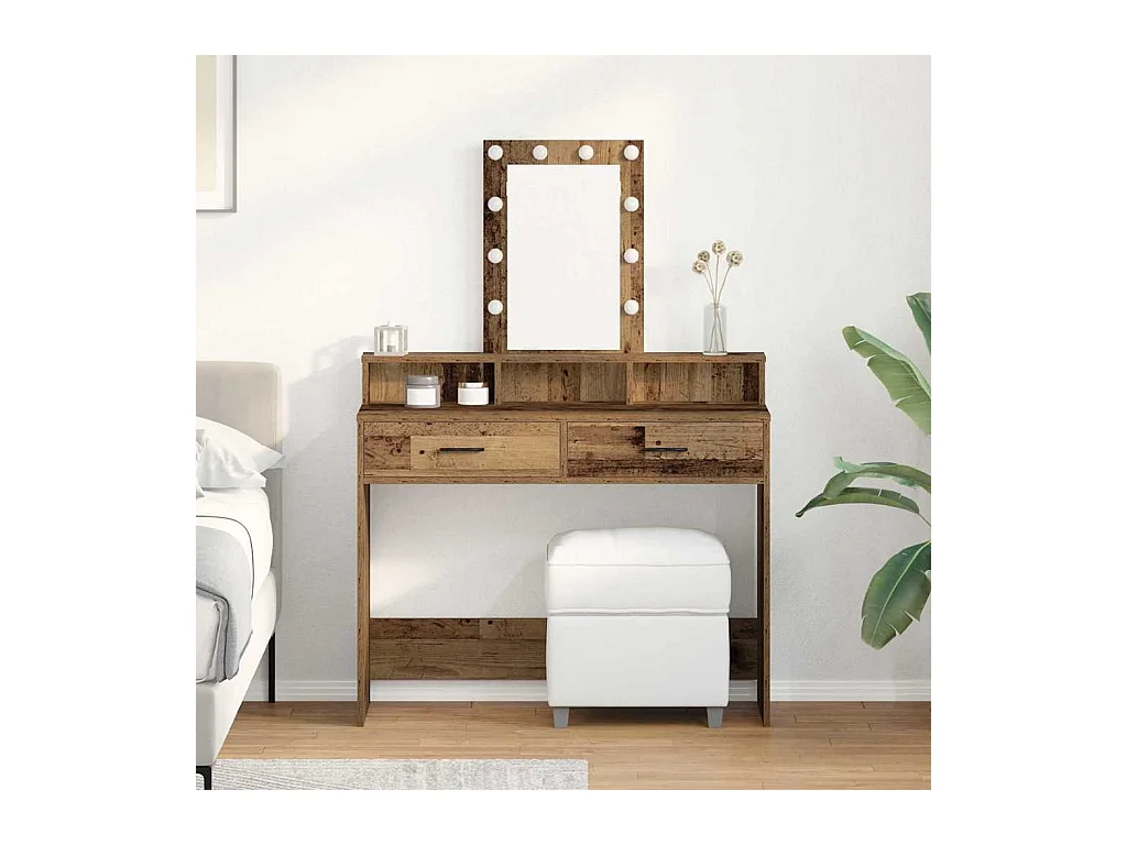 Bruine kaptafel 100 x 41 x 140 cm bewerkt hout