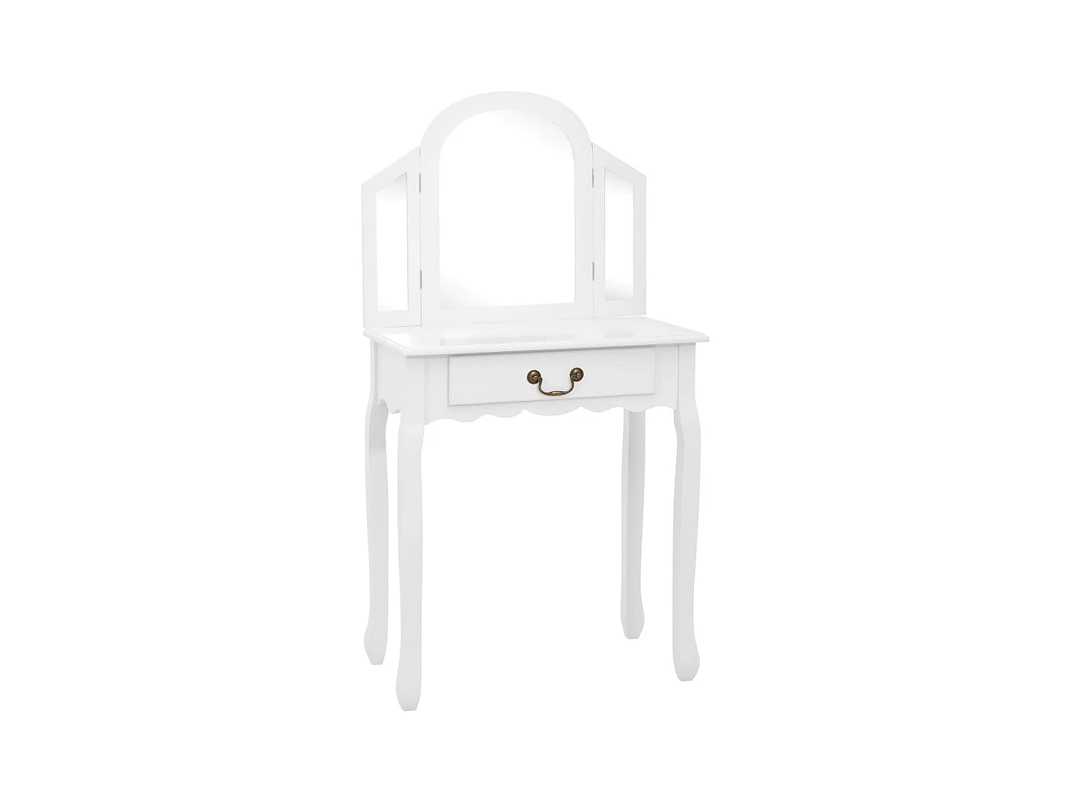 Toletta e sgabello Bianco 65x36x128 cm Legno di Paulownia MDF