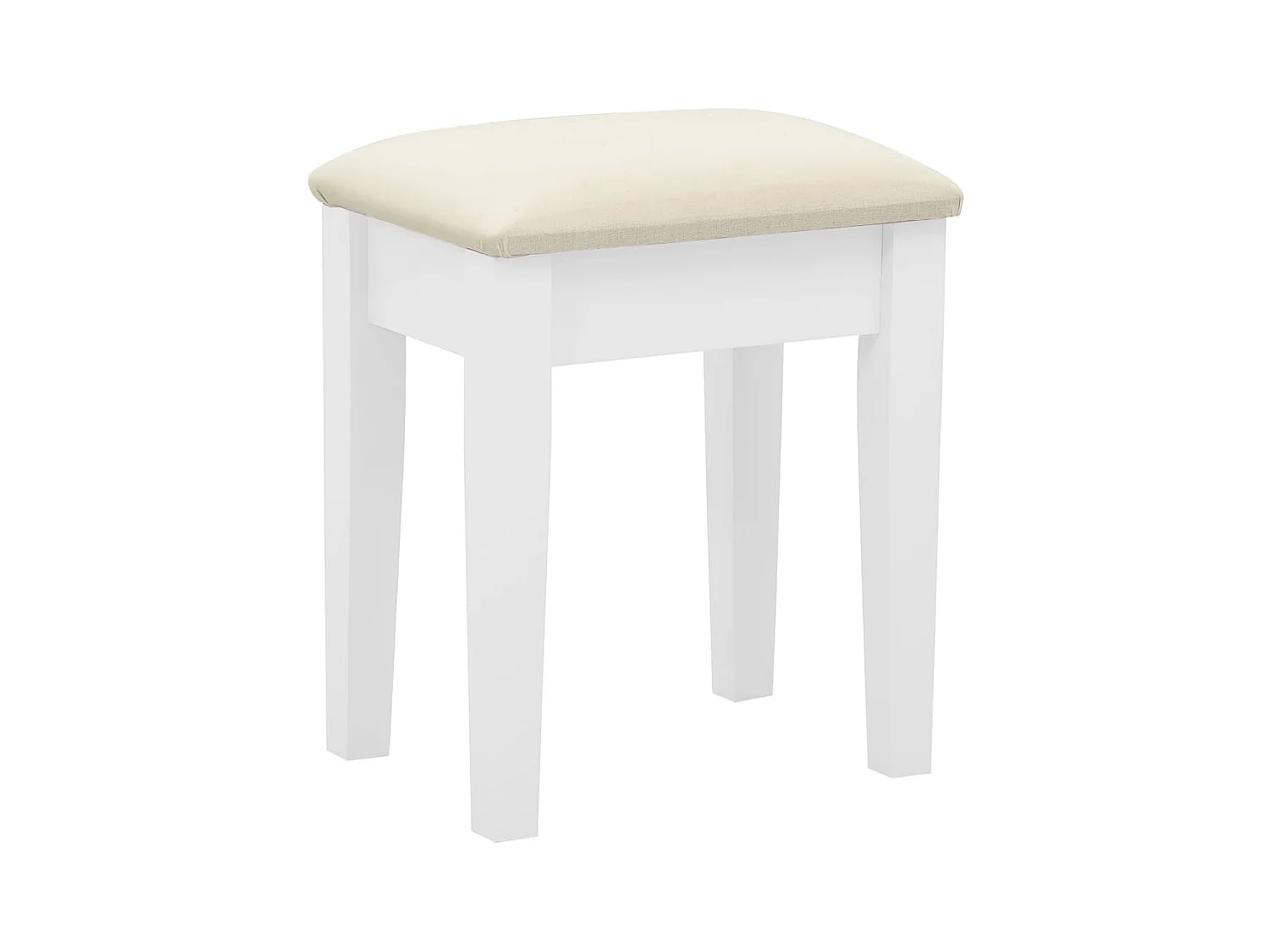 Toletta e sgabello Bianco 65x36x128 cm Legno di Paulownia MDF