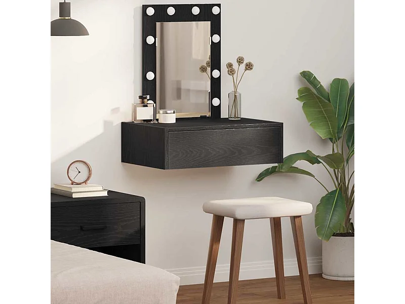 Table de Toilette Noir 60 x 40 x 70 cm Bois d'ingénierie