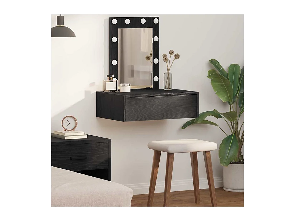 Table de Toilette Noir 60 x 40 x 70 cm Bois d'ingénierie