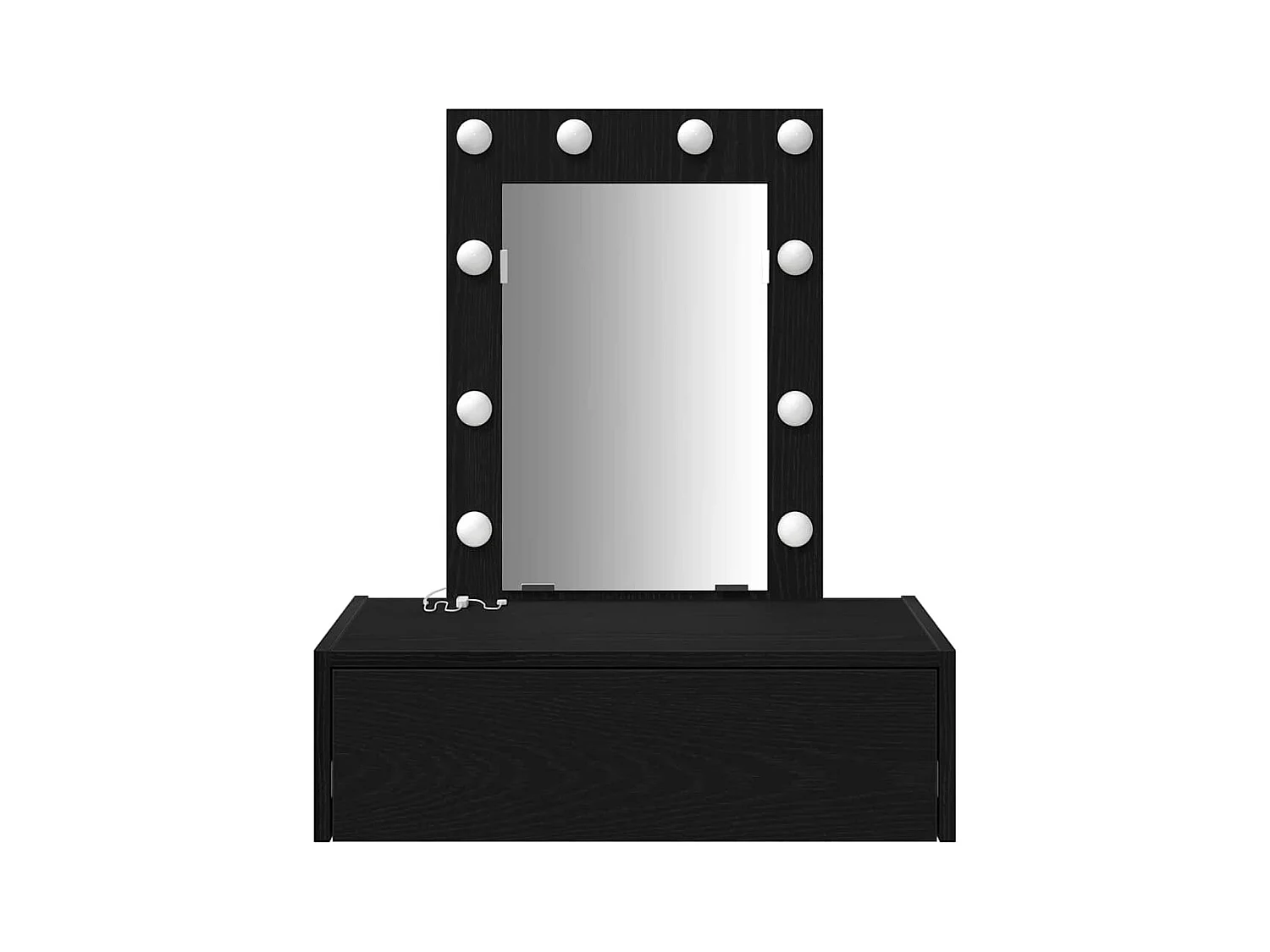 Table de Toilette Noir 60 x 40 x 70 cm Bois d'ingénierie