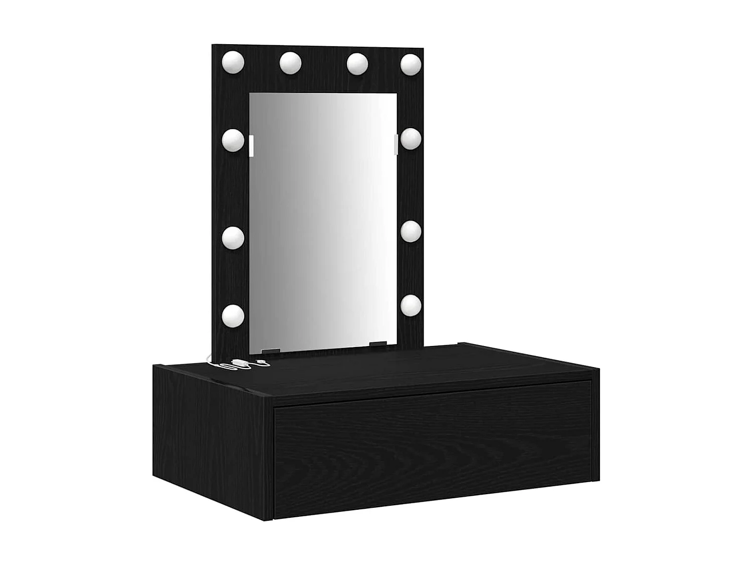 Table de Toilette Noir 60 x 40 x 70 cm Bois d'ingénierie