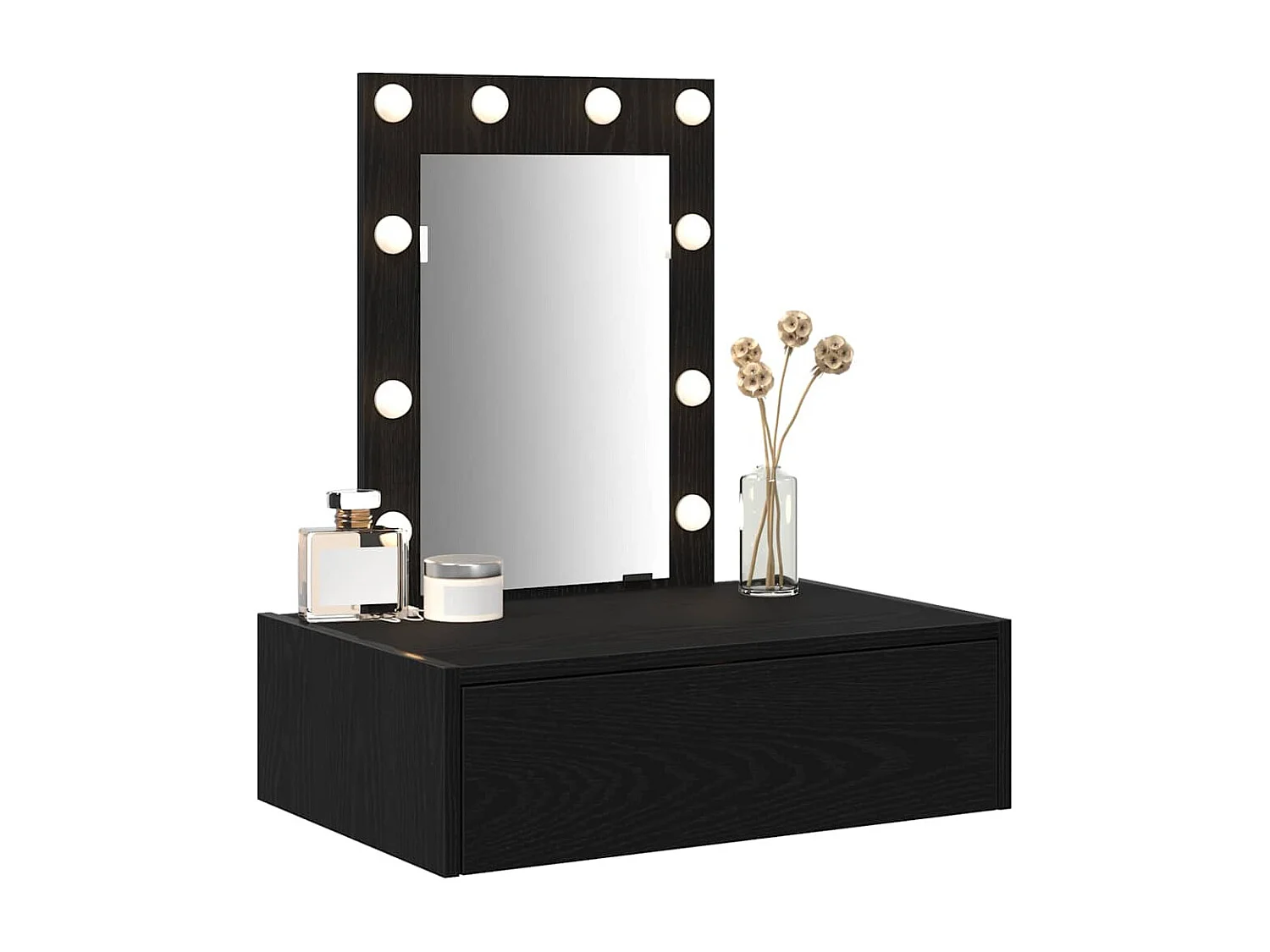 Table de Toilette Noir 60 x 40 x 70 cm Bois d'ingénierie