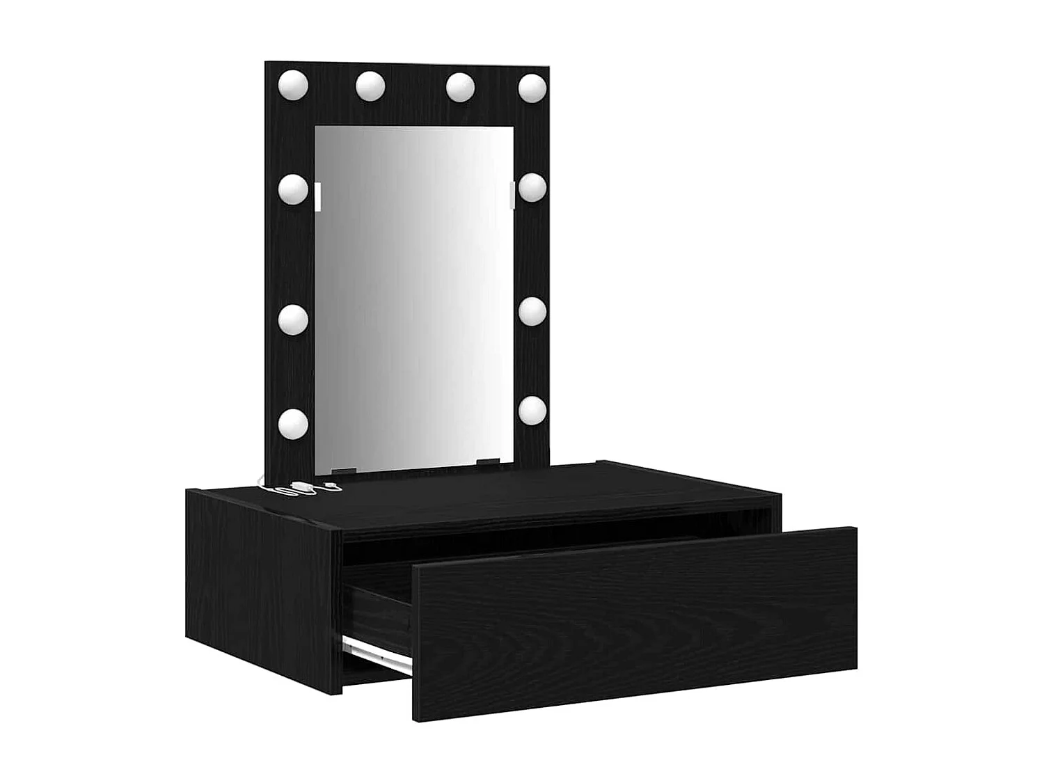 Table de Toilette Noir 60 x 40 x 70 cm Bois d'ingénierie