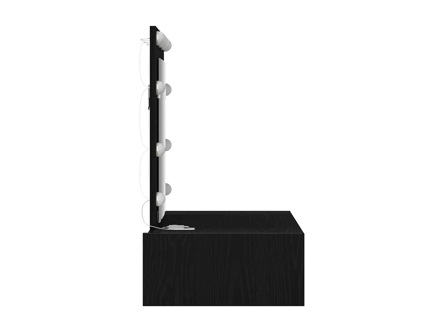 Table de Toilette Noir 60 x 40 x 70 cm Bois d'ingénierie