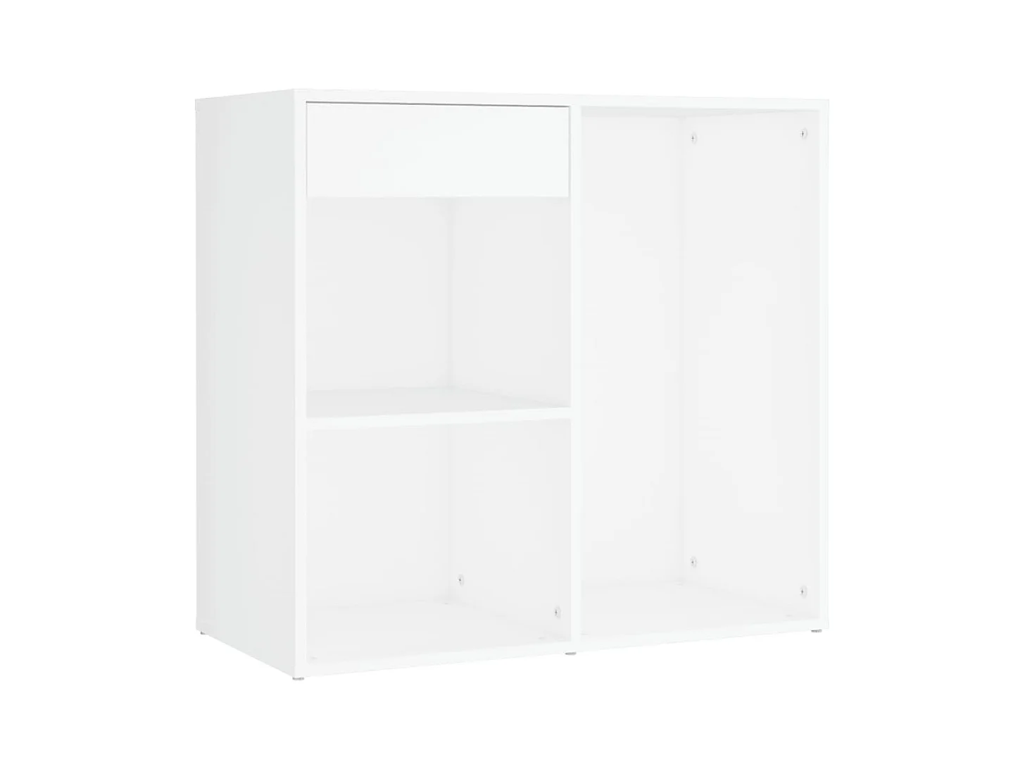 LED-kaptafel met kast, wit bewerkt hout