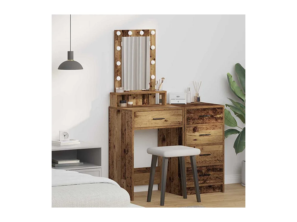 Bruine kaptafel 50 x 41 x 140 cm bewerkt hout