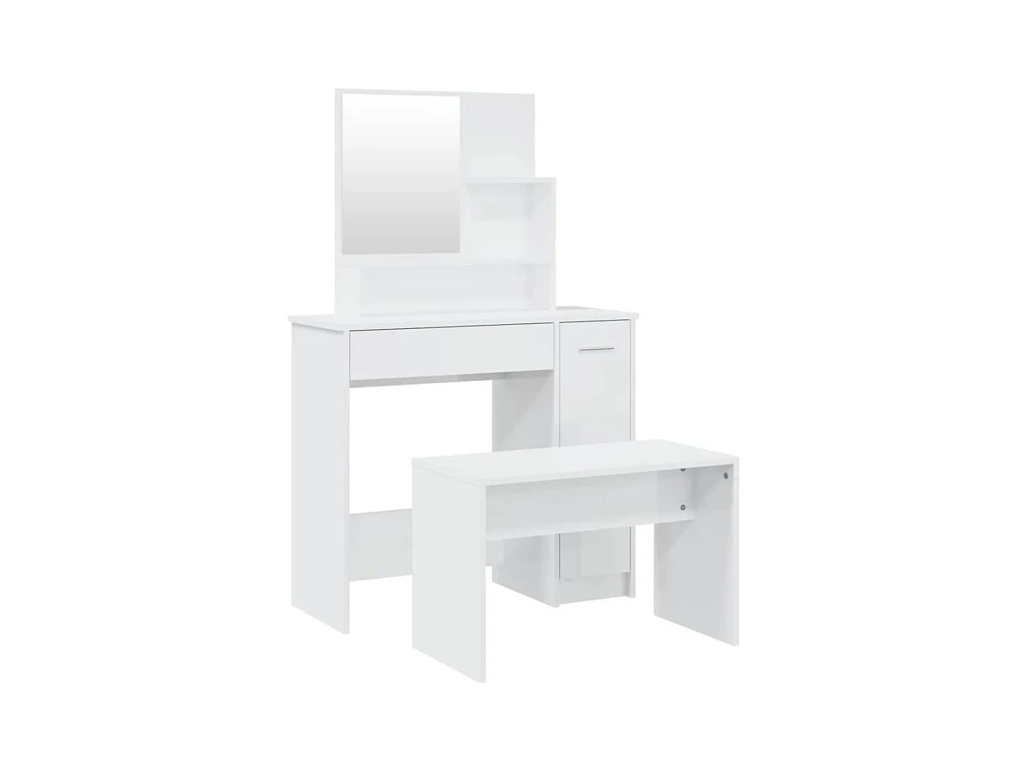 Juego de tocador blanco brillo 86,5x35x136 cm