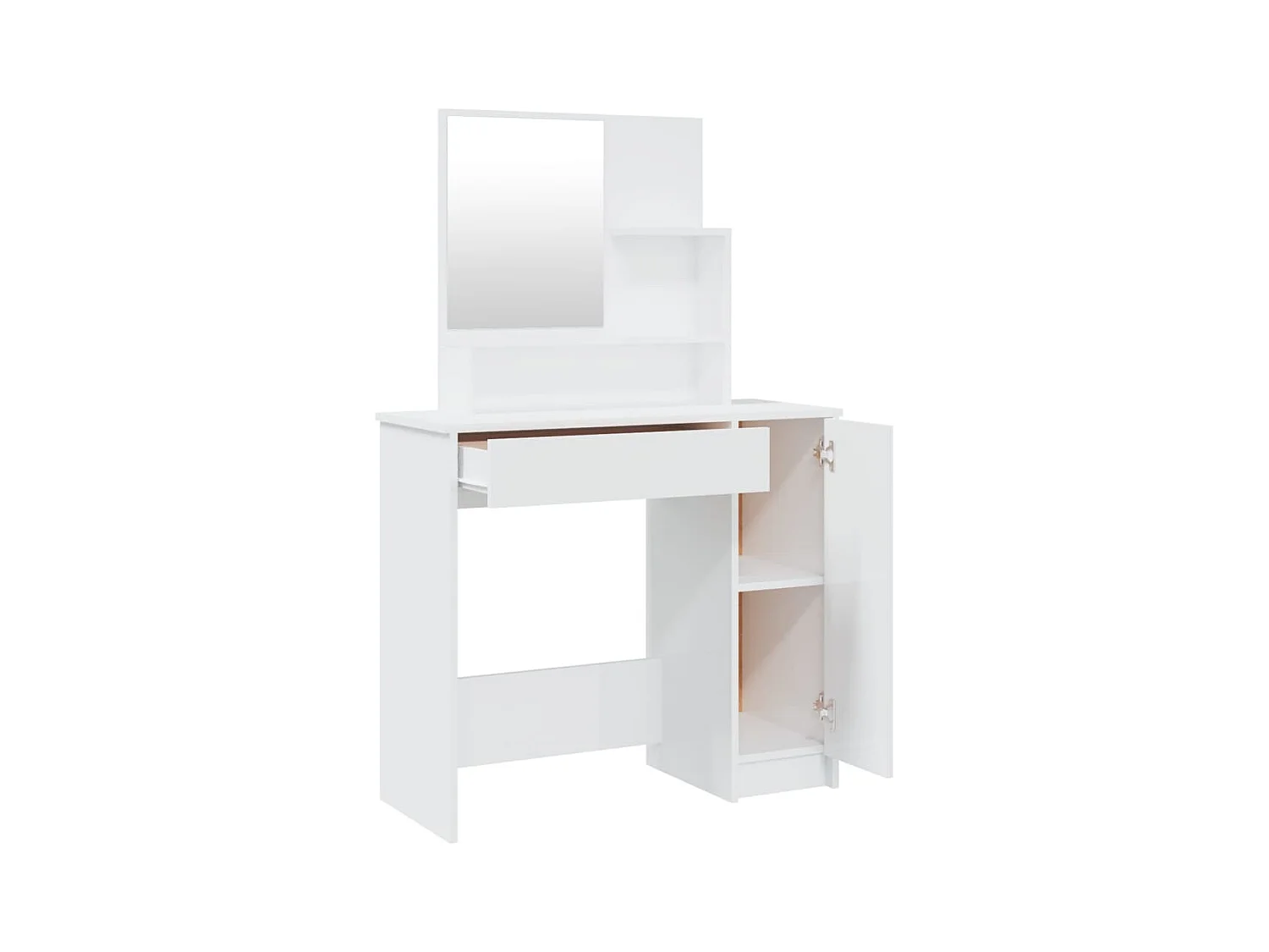 Juego de tocador blanco brillo 86,5x35x136 cm