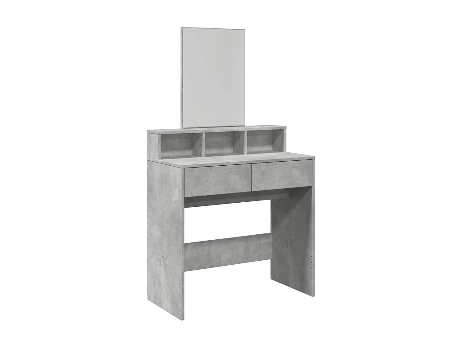 Tocador con espejo gris hormigón 80x41x144,5 cm