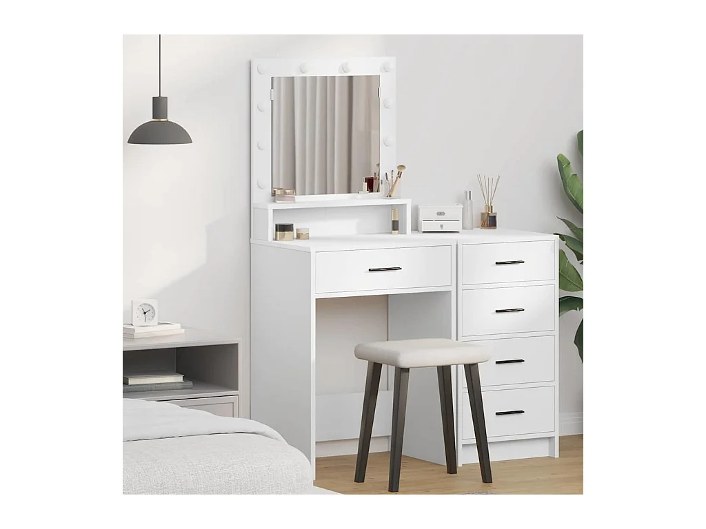 Coiffeuse avec tiroir Blanc 50 x 41 x 135 cm Bois d'ingénierie