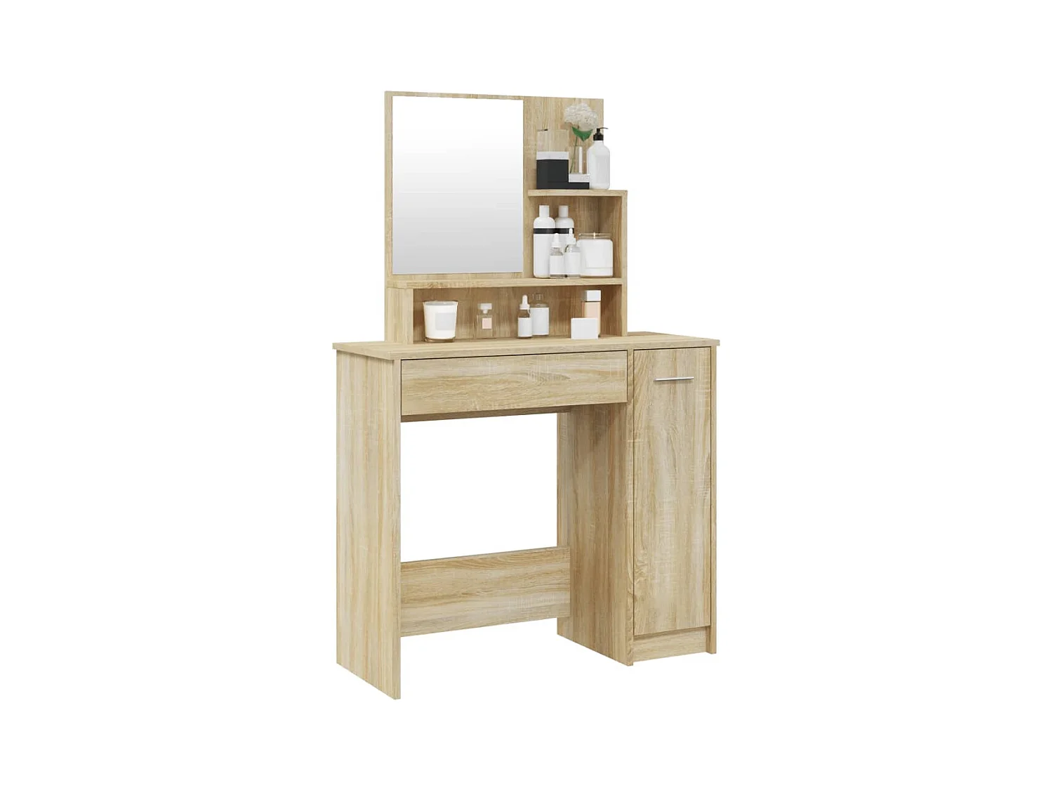 Coiffeuse avec miroir chêne sonoma 86,5x35x136 cm