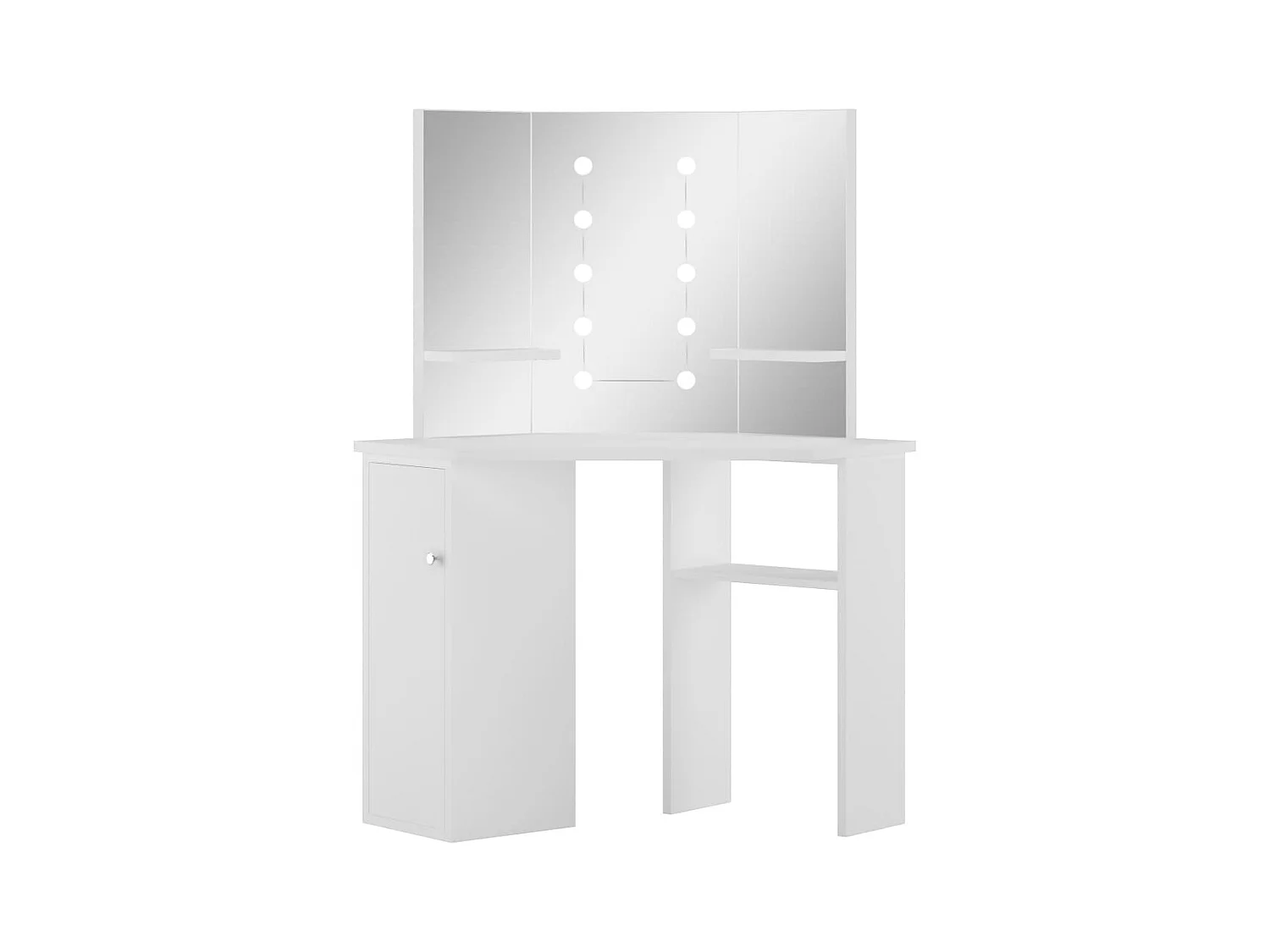 Tavolo da trucco angolare con luce LED e luce bianca