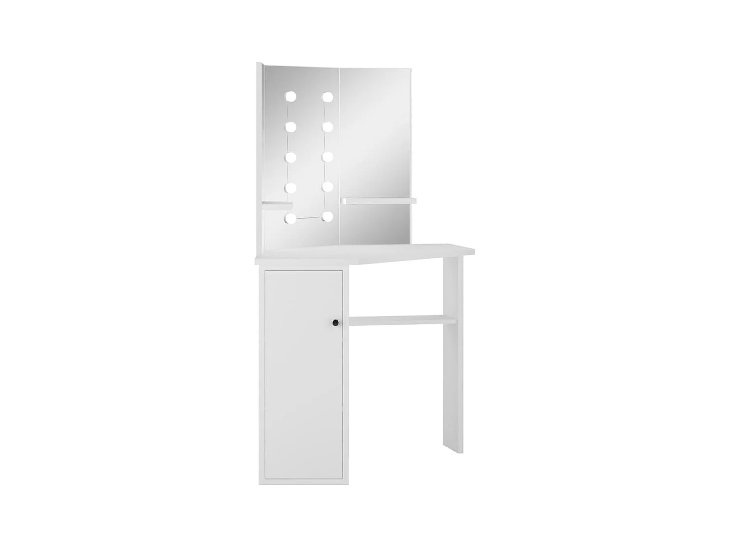 Tavolo da trucco angolare con luce LED e luce bianca