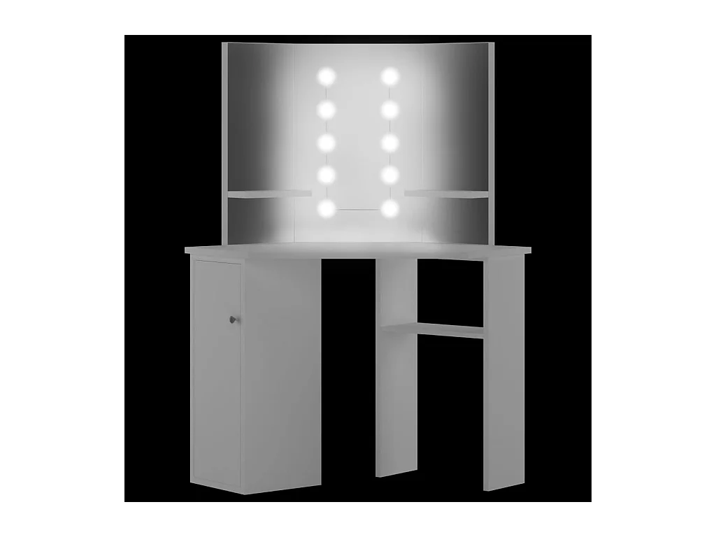 Tavolo da trucco angolare con luce LED e luce bianca