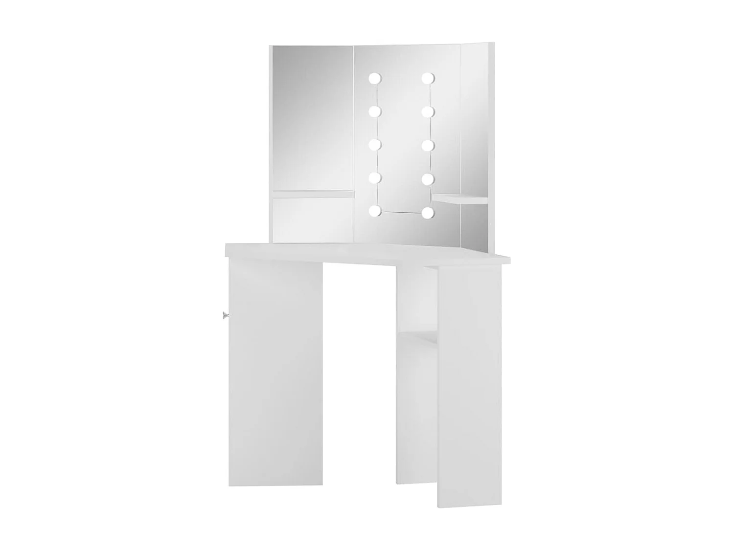 Tavolo da trucco angolare con luce LED e luce bianca