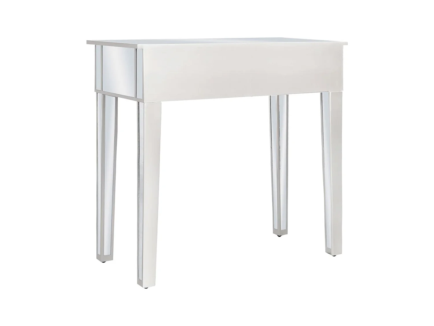 Schminktisch mit Spiegel und Hocker aus MDF und Glas