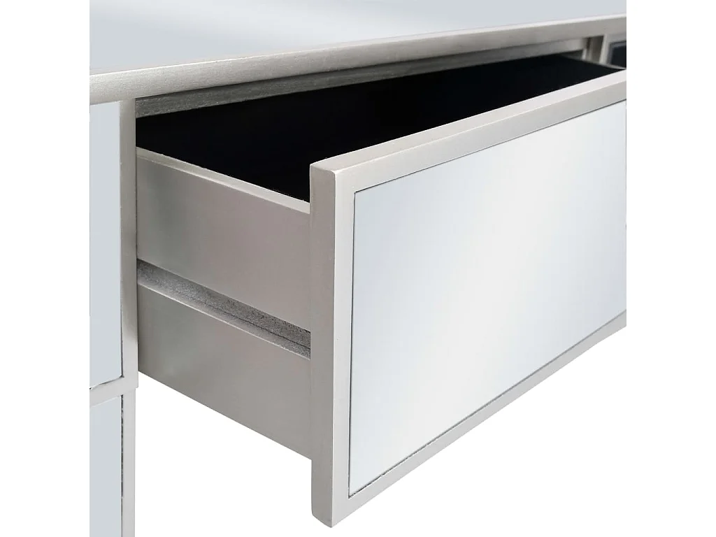 Toletta a specchio con sgabello in MDF e vetro