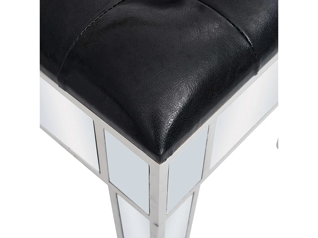 Toletta a specchio con sgabello in MDF e vetro