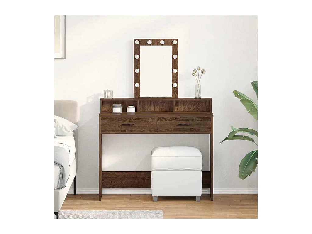 Bruine kaptafel 100 x 41 x 140 cm bewerkt hout