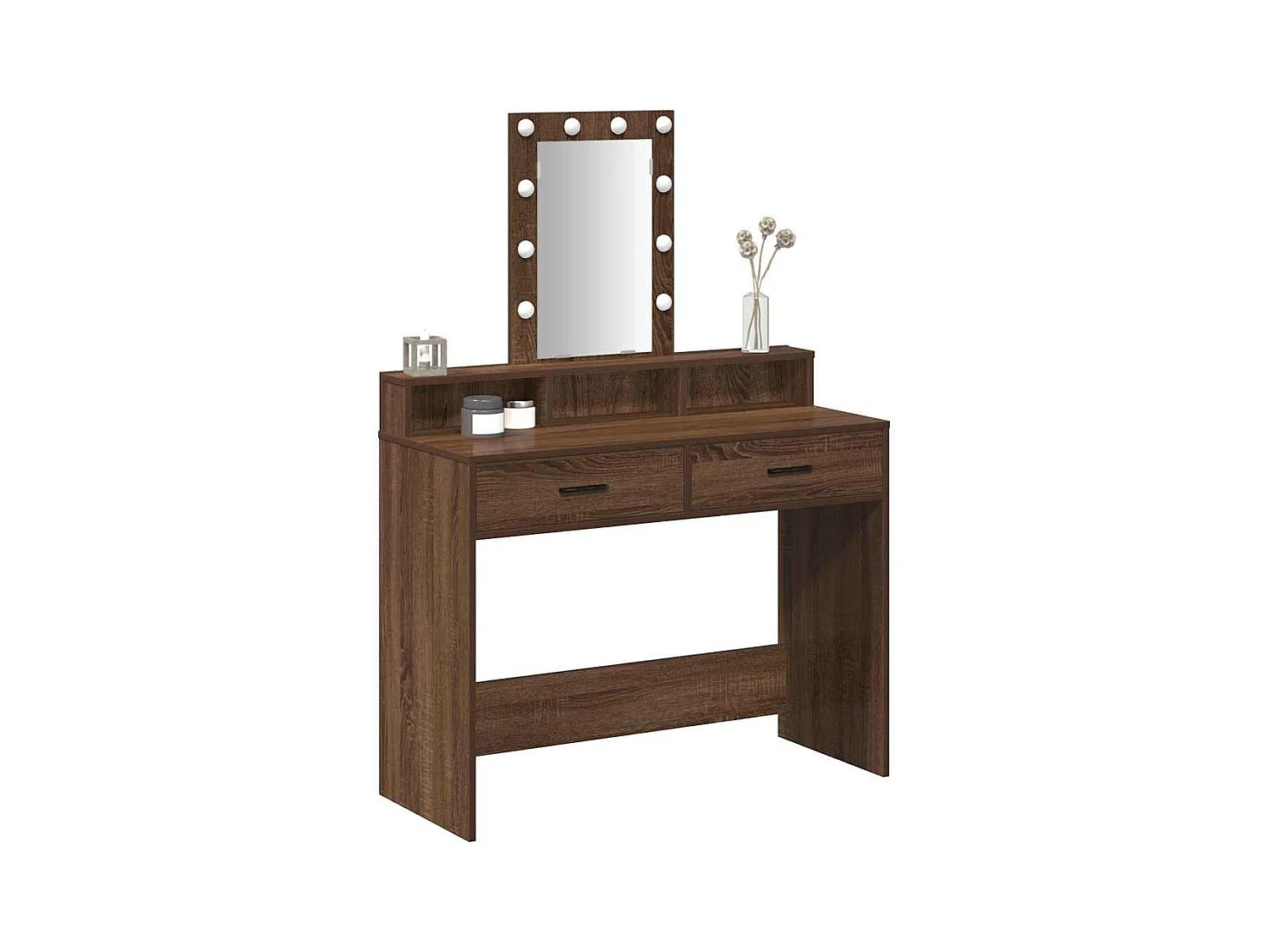 Bruine kaptafel 100 x 41 x 140 cm bewerkt hout