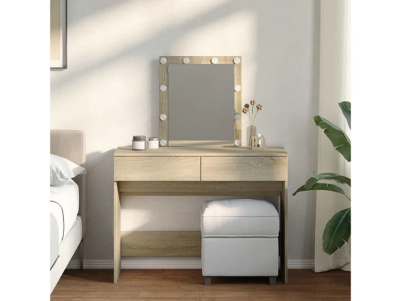 Kaptafel met LED Sonoma eiken 100x40x130 cm