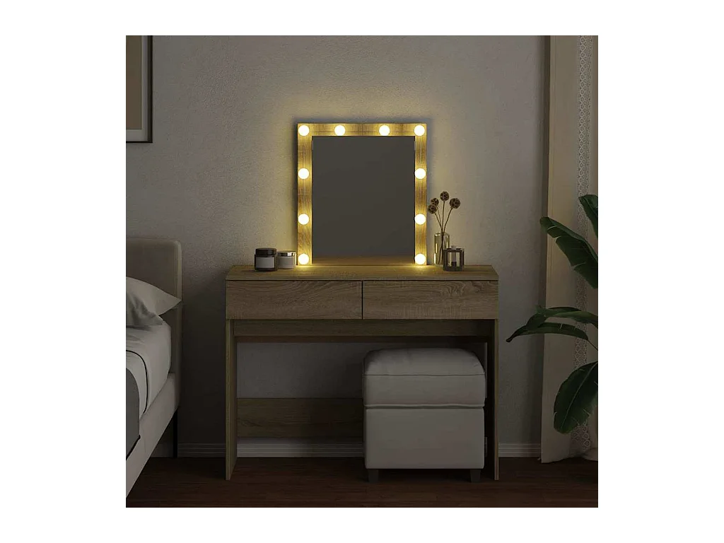 Kaptafel met LED Sonoma eiken 100x40x130 cm