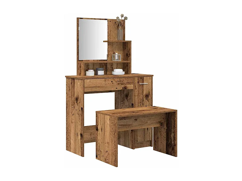 Ensemble de coiffeuse vieux bois bois d'ingénierie