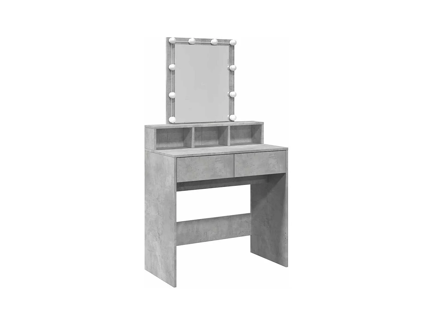 Betongrijze kaptafel met LED's 80x41x144,5 cm