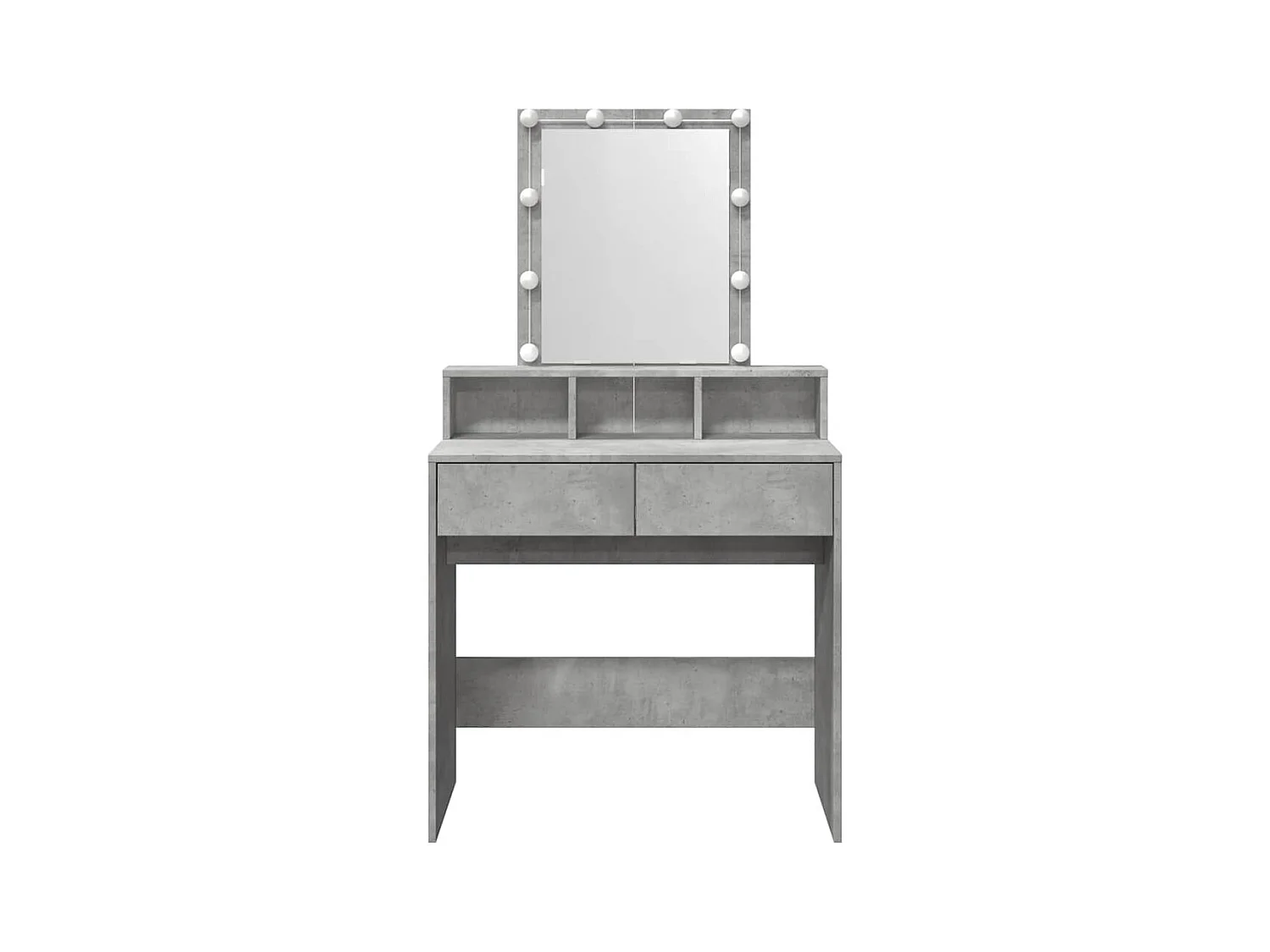 Betongrijze kaptafel met LED's 80x41x144,5 cm