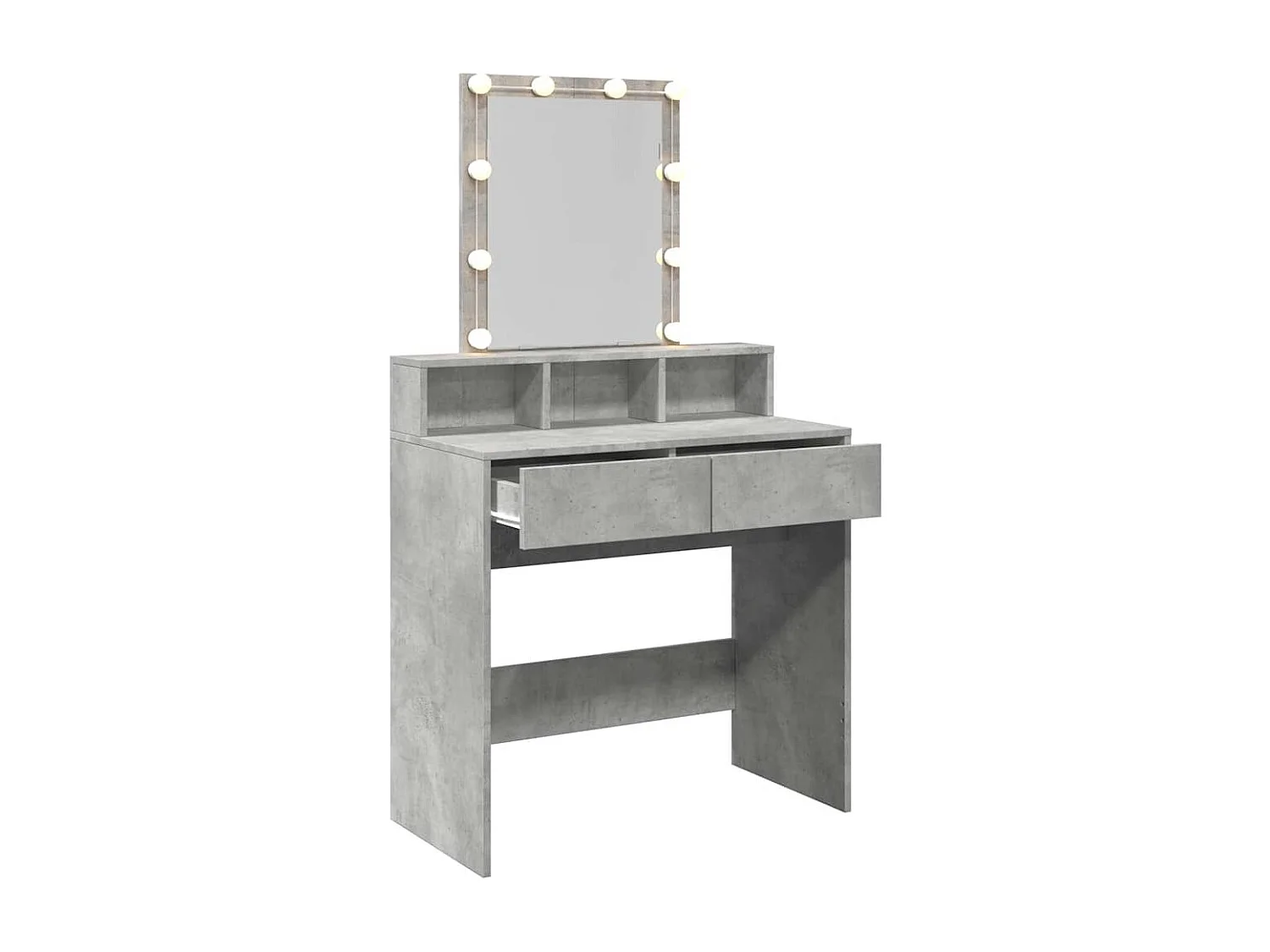 Tocador gris hormigón con LED 80x41x144,5 cm