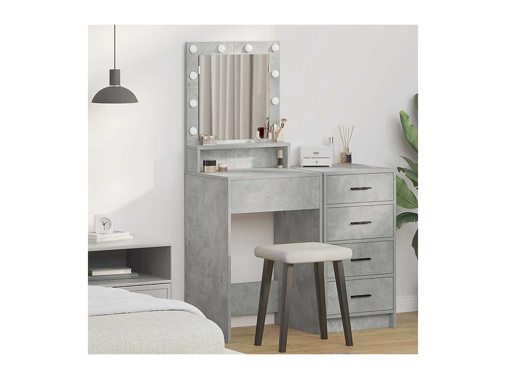 Coiffeuse Gris béton 50 x 41 x 135 cm Bois d'ingénierie